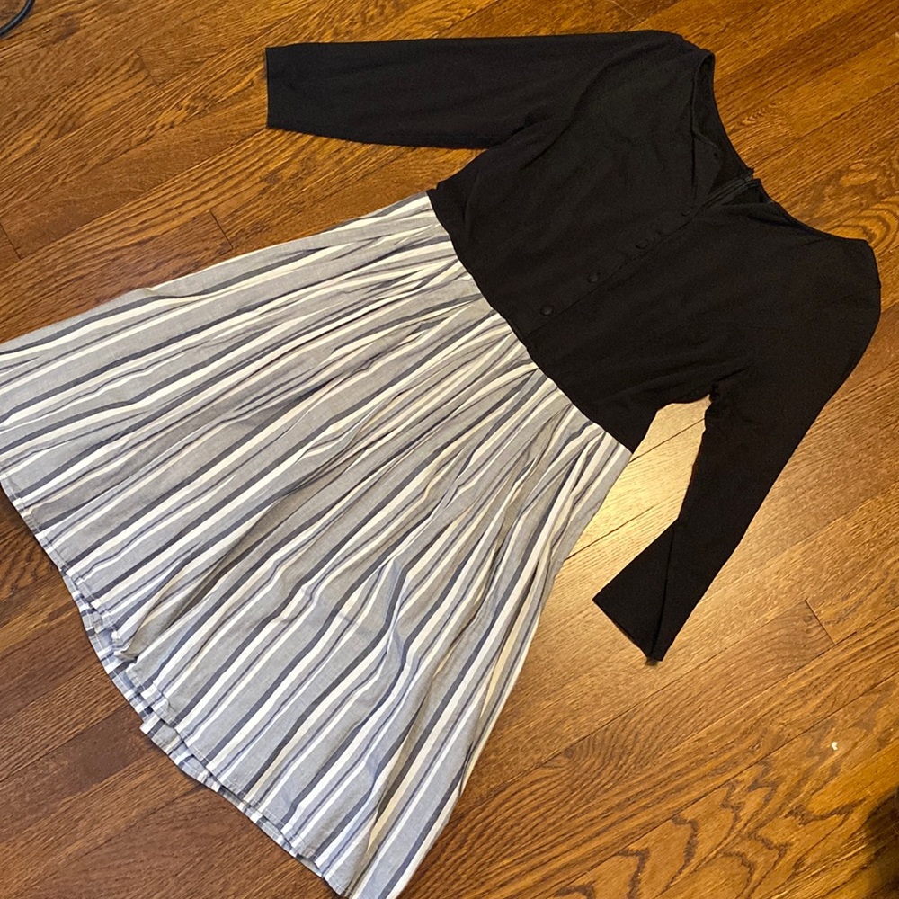 eShakti striped dress with pockets XL